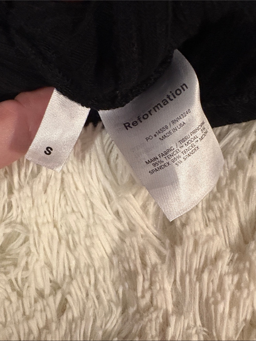 Reformation Black Ribbed Off-Shoulder Top - Picture 7 of 7